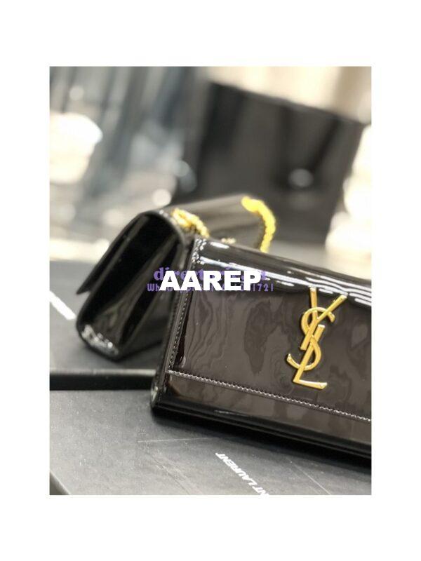 Replica YSL Saint Laurent Kate small chain bag in Patent Calfskin 469390 Black 9