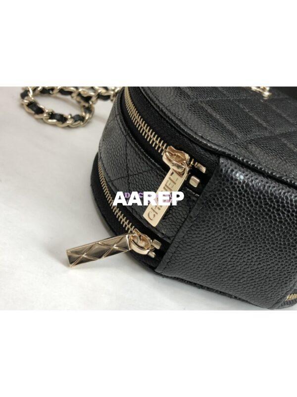 Replica Chanel 22C Round Mini Vanity with Top Handle in Black Caviar AP2502 6