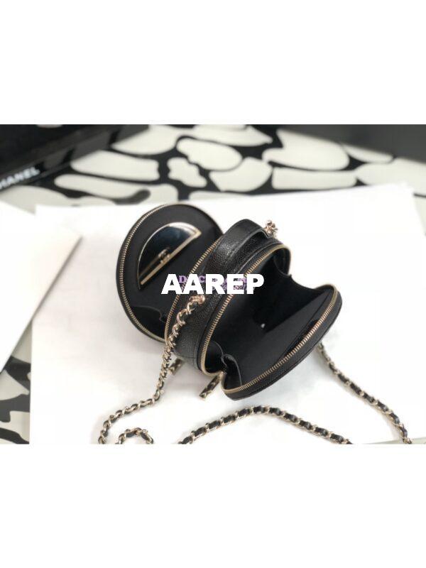 Replica Chanel 22C Round Mini Vanity with Top Handle in Black Caviar AP2502 8