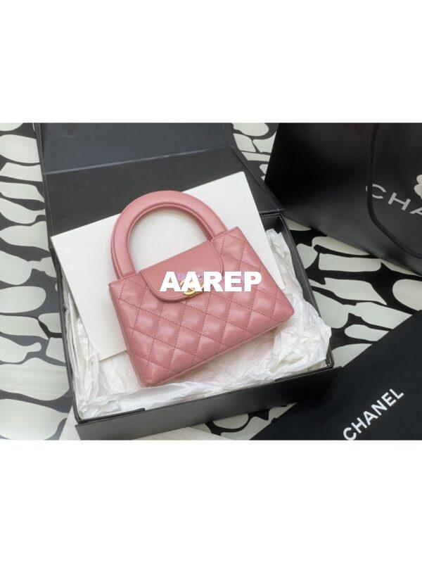 Replica Chanel Mini Shopping Bag Shiny Agen Calfskin AS4416 Coral 3
