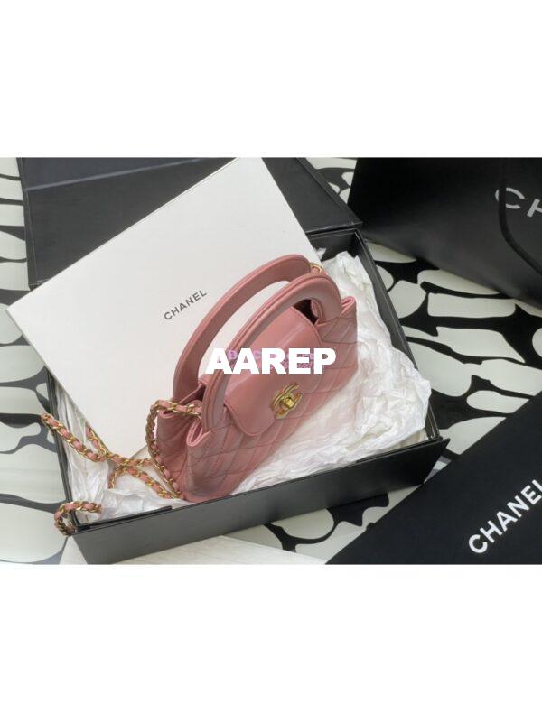 Replica Chanel Mini Shopping Bag Shiny Agen Calfskin AS4416 Coral 5