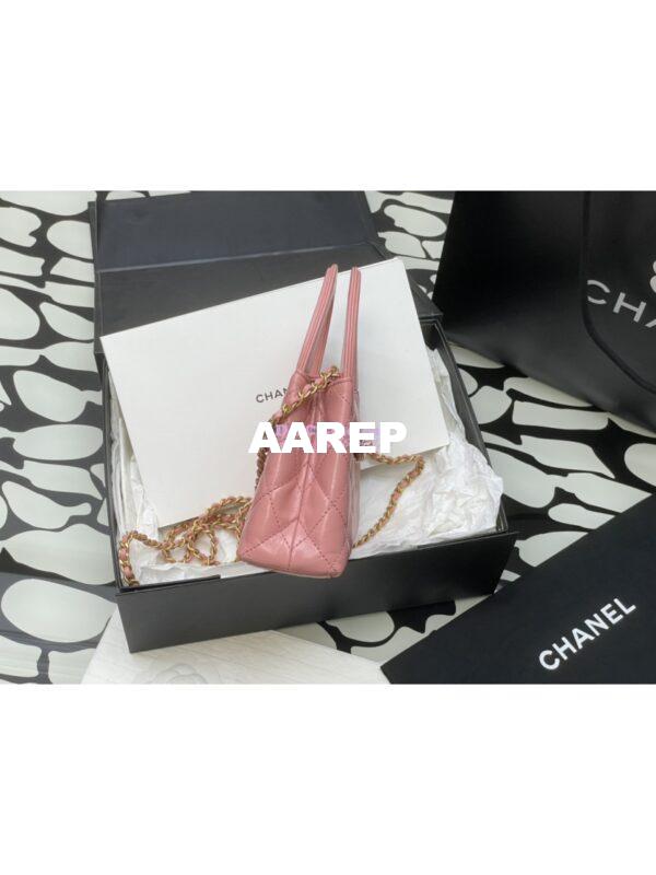 Replica Chanel Mini Shopping Bag Shiny Agen Calfskin AS4416 Coral 6