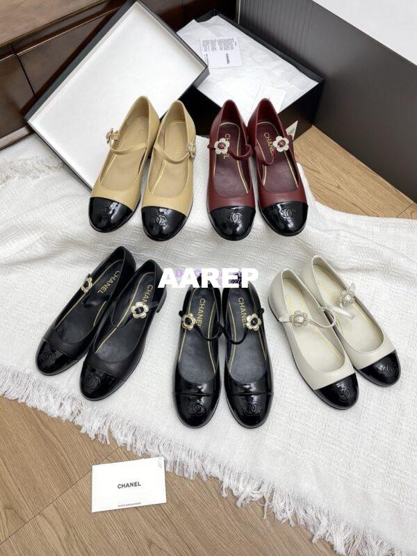 Replica Chanel 25SS Mary Janes Lambskin and Clover Clasp G46377 Black 9