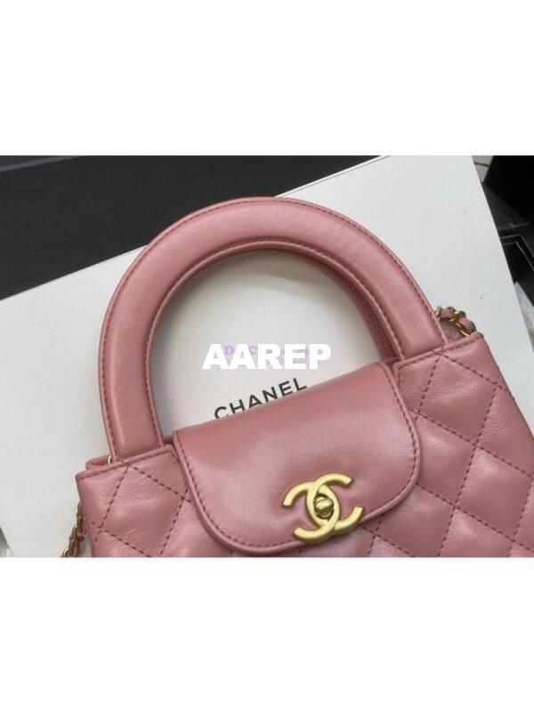 Replica Chanel Mini Shopping Bag Shiny Agen Calfskin AS4416 Coral 7