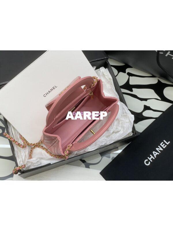 Replica Chanel Mini Shopping Bag Shiny Agen Calfskin AS4416 Coral 8