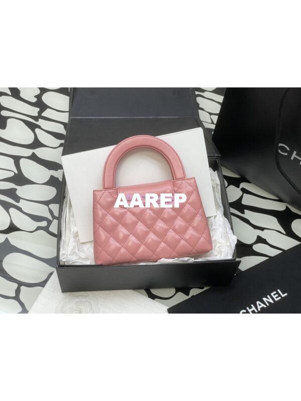 Replica Chanel Mini Shopping Bag Shiny Agen Calfskin AS4416 Coral 10