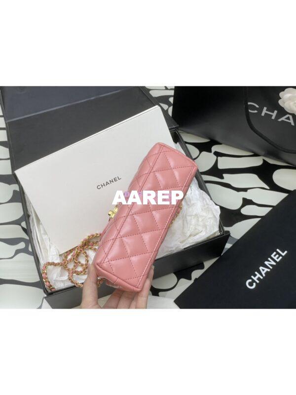 Replica Chanel Mini Shopping Bag Shiny Agen Calfskin AS4416 Coral 11