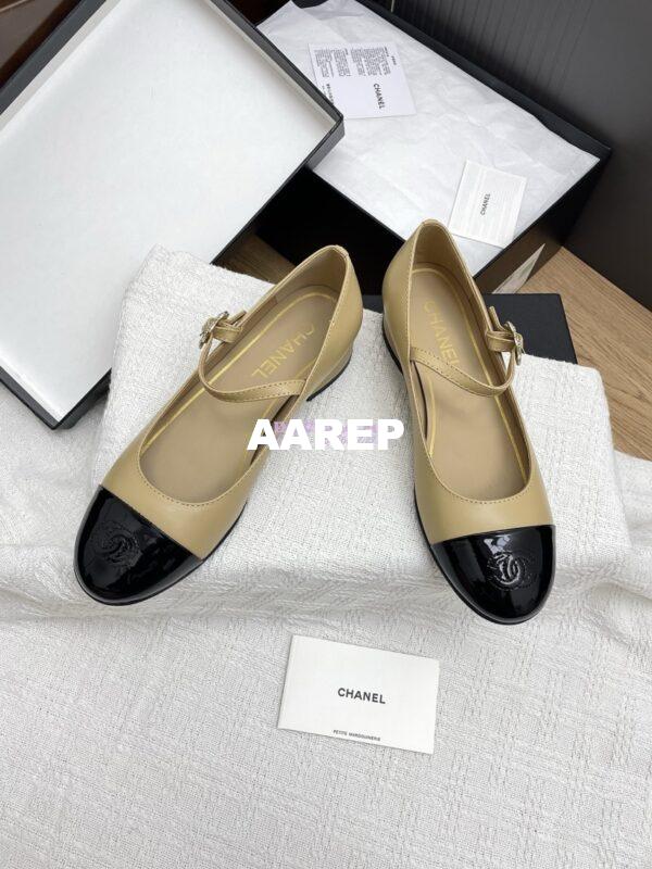 Replica Chanel 25SS Mary Janes Lambskin and Clover Clasp G46377 Beige 5