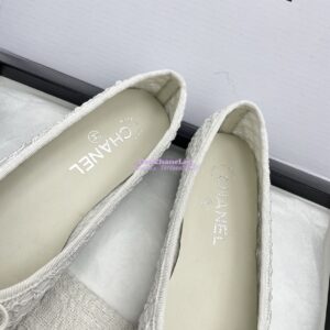Replica Chanel 25P New Ballerina Embroidery & Grosgrain G02819 White 2