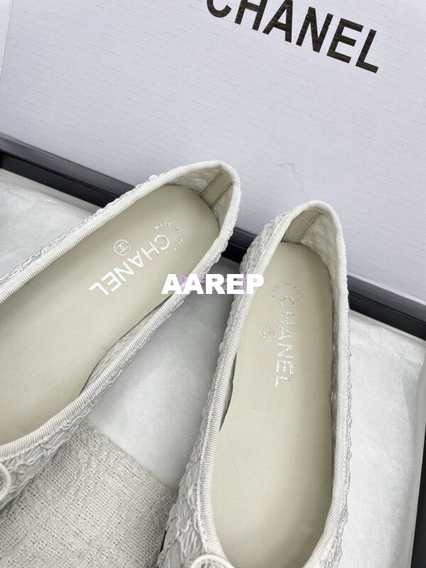 Replica Chanel 25P New Ballerina Embroidery & Grosgrain G02819 White 2