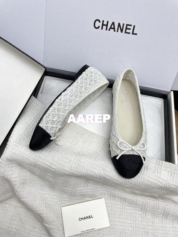 Replica Chanel 25P New Ballerina Embroidery & Grosgrain G02819 White 3
