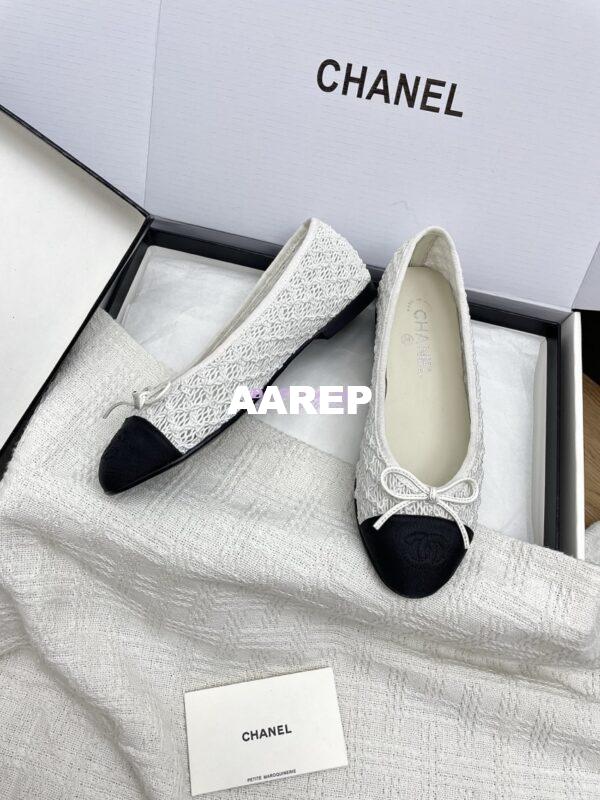 Replica Chanel 25P New Ballerina Embroidery & Grosgrain G02819 White 4
