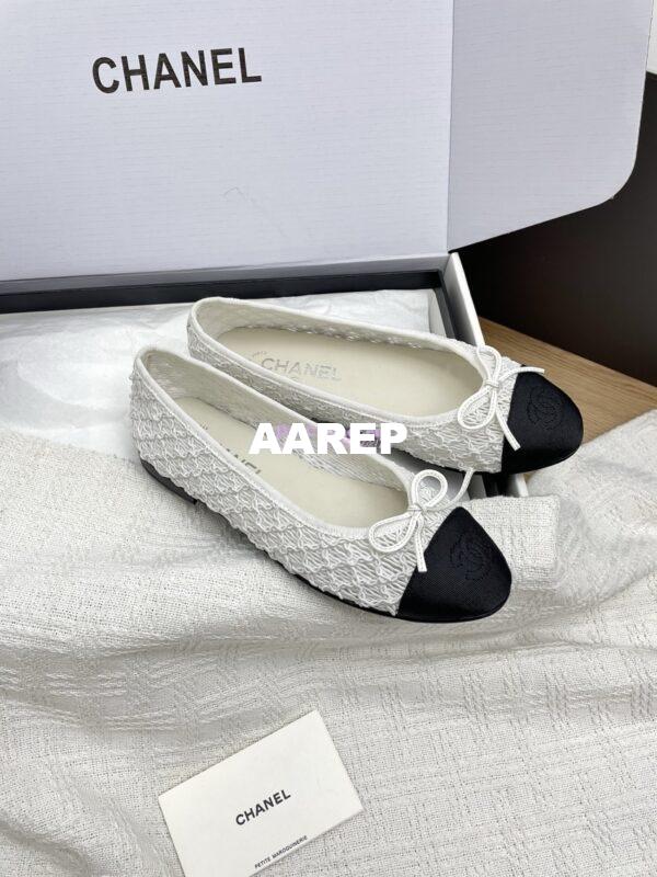 Replica Chanel 25P New Ballerina Embroidery & Grosgrain G02819 White 5