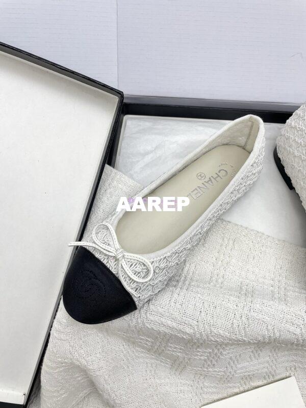 Replica Chanel 25P New Ballerina Embroidery & Grosgrain G02819 White 7