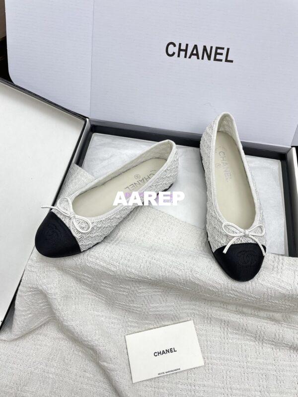 Replica Chanel 25P New Ballerina Embroidery & Grosgrain G02819 White 8