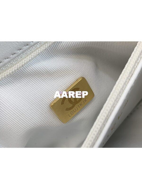 Replica Chanel Mini Shopping Bag Shiny Agen Calfskin AS4416 White 10