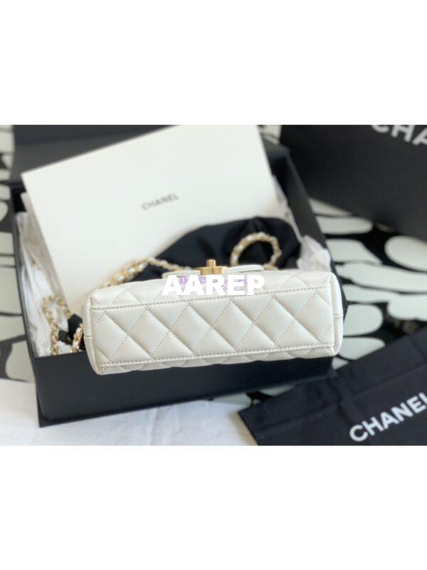 Replica Chanel Mini Shopping Bag Shiny Agen Calfskin AS4416 White 11