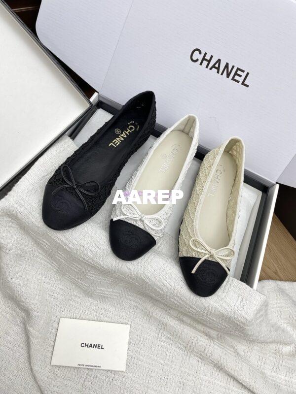 Replica Chanel 25P New Ballerina Embroidery & Grosgrain G02819 White 10