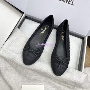 Replica Chanel 25P New Ballerina Embroidery & Grosgrain G02819 Black
