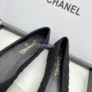 Replica Chanel 25P New Ballerina Embroidery & Grosgrain G02819 Black 2