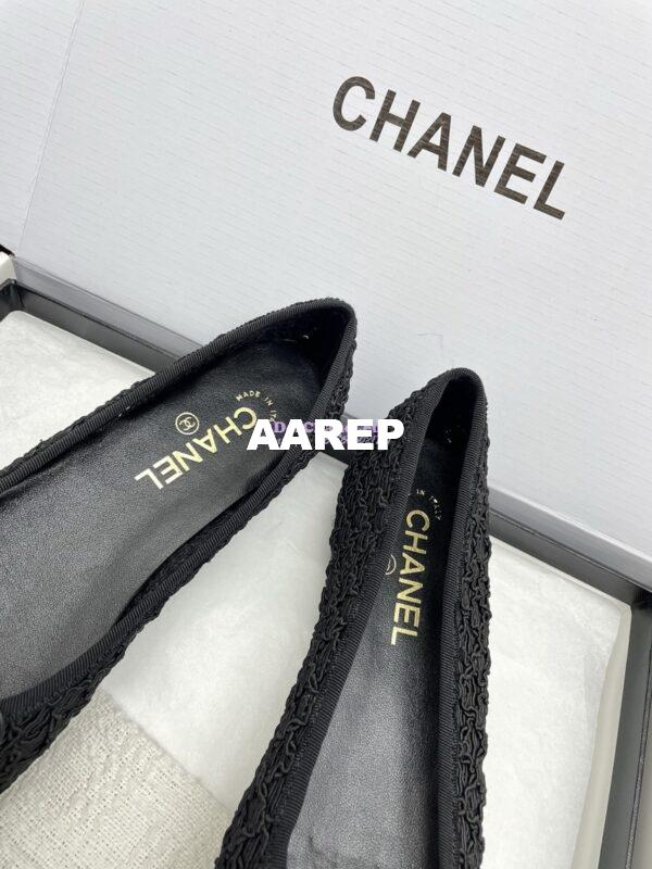 Replica Chanel 25P New Ballerina Embroidery & Grosgrain G02819 Black 4
