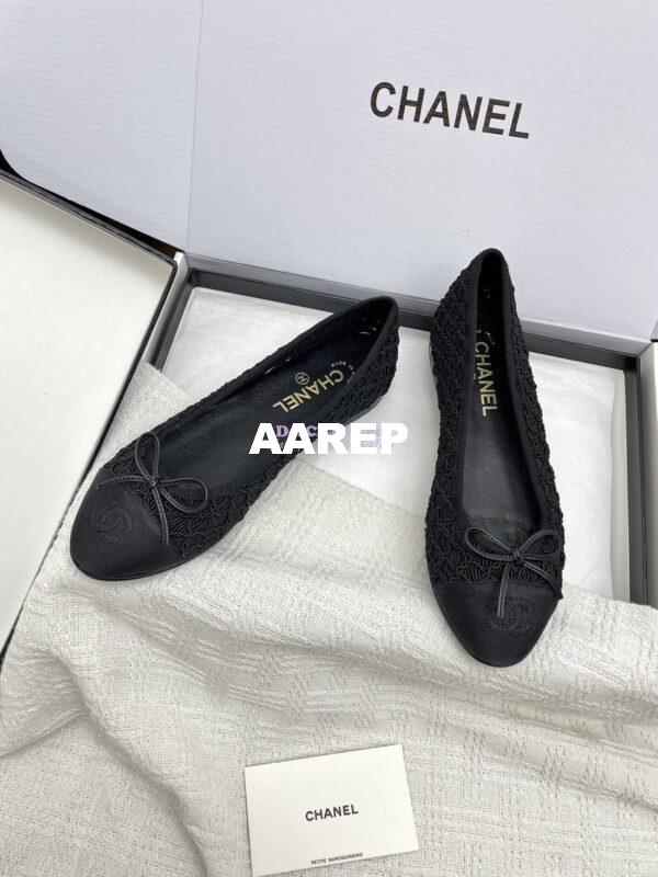 Replica Chanel 25P New Ballerina Embroidery & Grosgrain G02819 Black 5