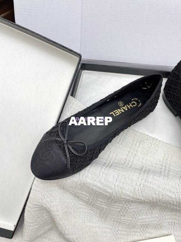 Replica Chanel 25P New Ballerina Embroidery & Grosgrain G02819 Black 6