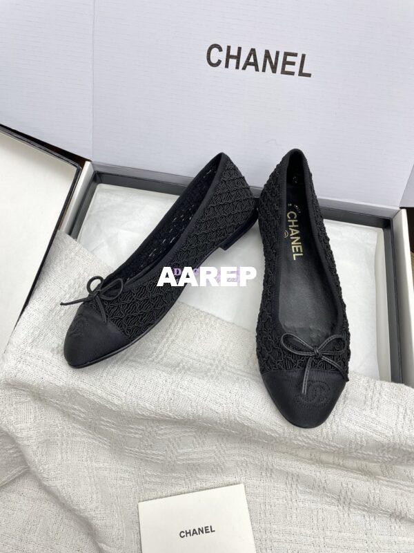 Replica Chanel 25P New Ballerina Embroidery & Grosgrain G02819 Black 7