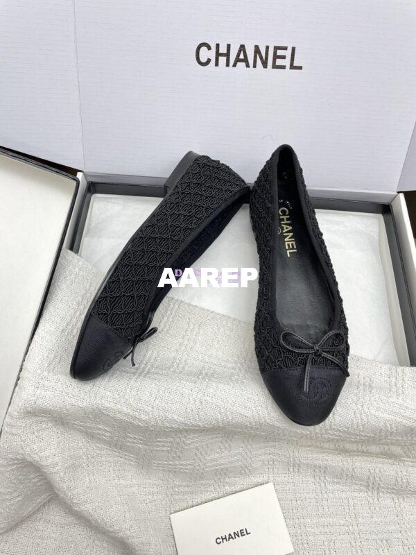 Replica Chanel 25P New Ballerina Embroidery & Grosgrain G02819 Black 8
