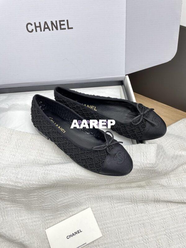 Replica Chanel 25P New Ballerina Embroidery & Grosgrain G02819 Black 9