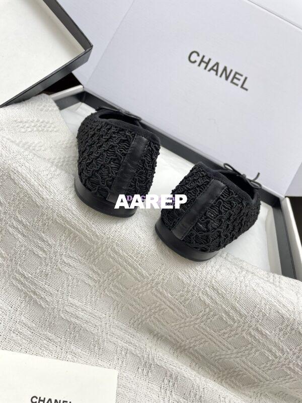 Replica Chanel 25P New Ballerina Embroidery & Grosgrain G02819 Black 11