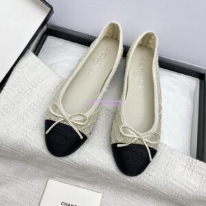 Replica Chanel 25P New Ballerina Embroidery & Grosgrain G02819 Champagne