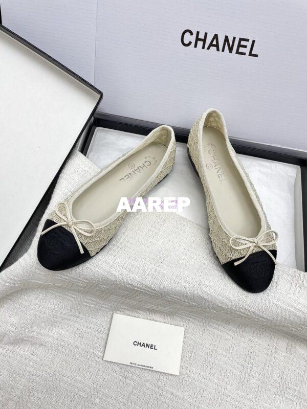 Replica Chanel 25P New Ballerina Embroidery & Grosgrain G02819 Champagne 3