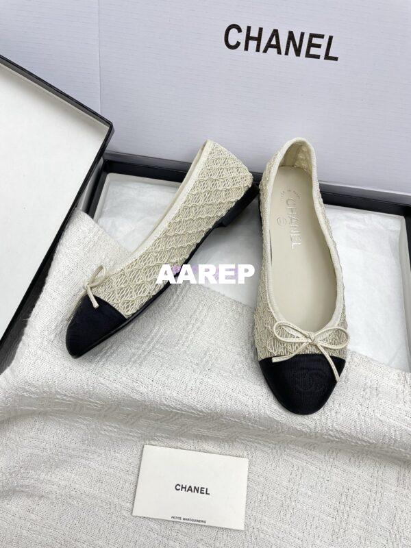 Replica Chanel 25P New Ballerina Embroidery & Grosgrain G02819 Champagne 5