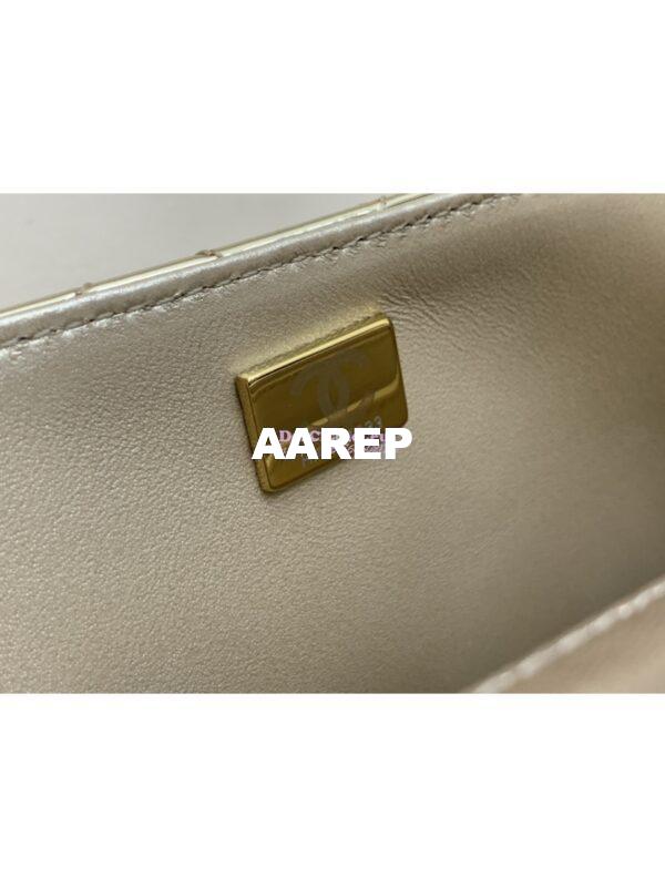 Replica Chanel Flap Bag & Star Coin Purse Mirror Calfskin Metallic Calfskin AS4648 Gold 11