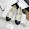 Replica Chanel 25SS Mary Janes Lambskin and Clover Clasp G46377 Wine