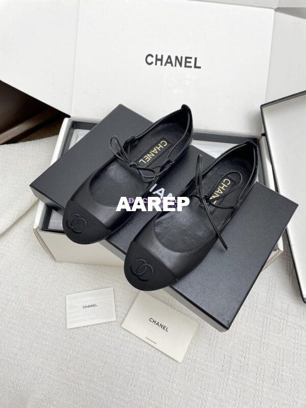 Replica Chanel 25SS Mary Janes Lambskin & Grosgrain G46324 Black 3