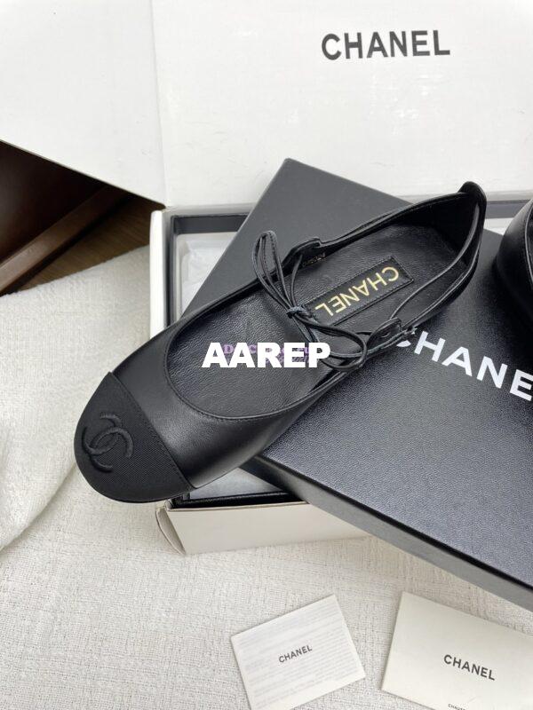 Replica Chanel 25SS Mary Janes Lambskin & Grosgrain G46324 Black 4