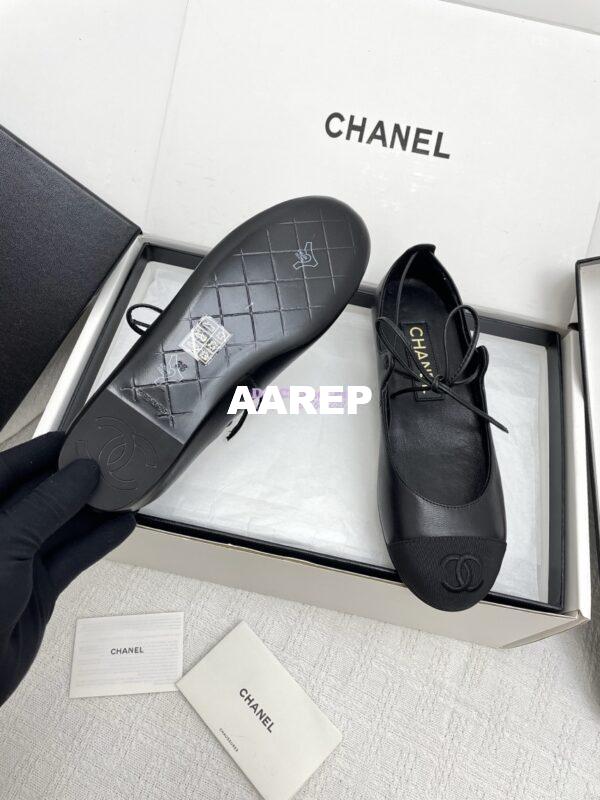 Replica Chanel 25SS Mary Janes Lambskin & Grosgrain G46324 Black 7