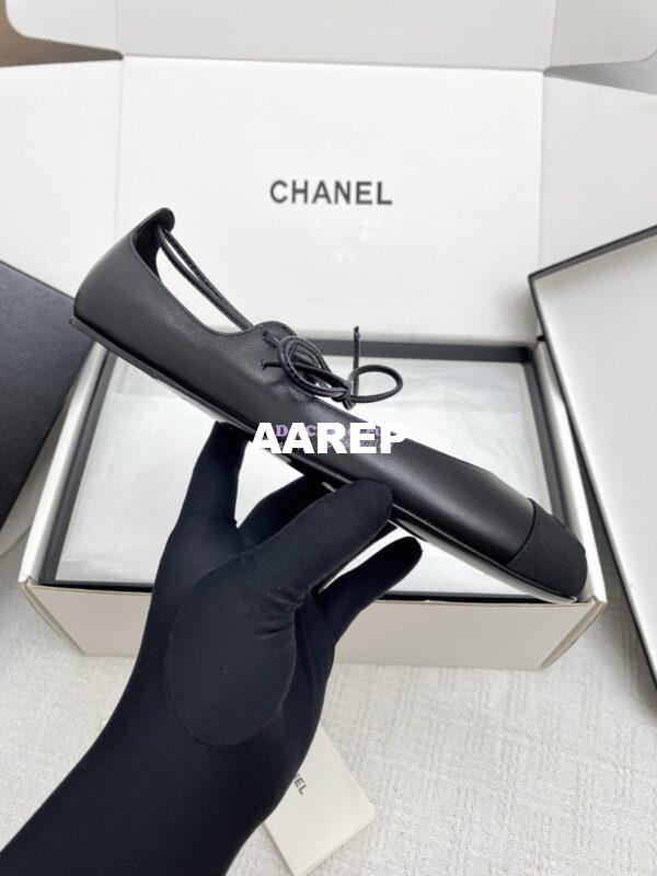 Replica Chanel 25SS Mary Janes Lambskin & Grosgrain G46324 Black 8