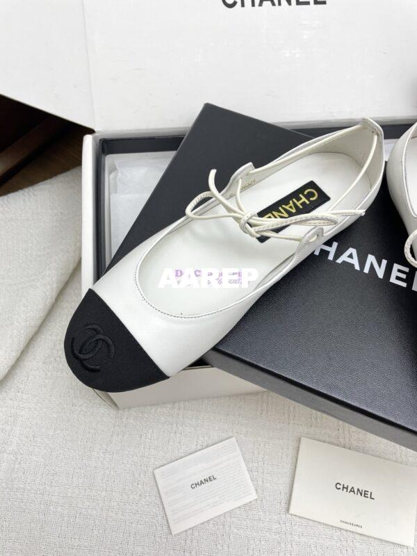 Replica Chanel 25SS Mary Janes Lambskin & Grosgrain G46324 White 6