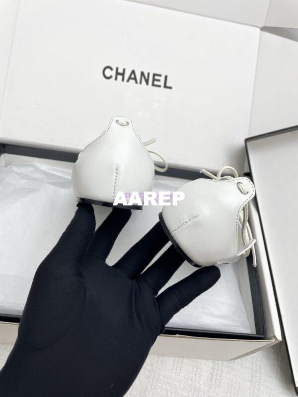 Replica Chanel 25SS Mary Janes Lambskin & Grosgrain G46324 White 11