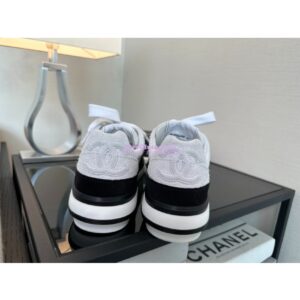 Replica Chanel 25A Velvet and Suede Calfskin CC Logo Platform Sneakers G45208 White 2