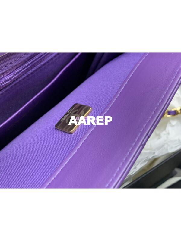 Replica Chanel 24C Vintage Logo Quilted Lambskin Shoulder Bag AS4596 Purple 8