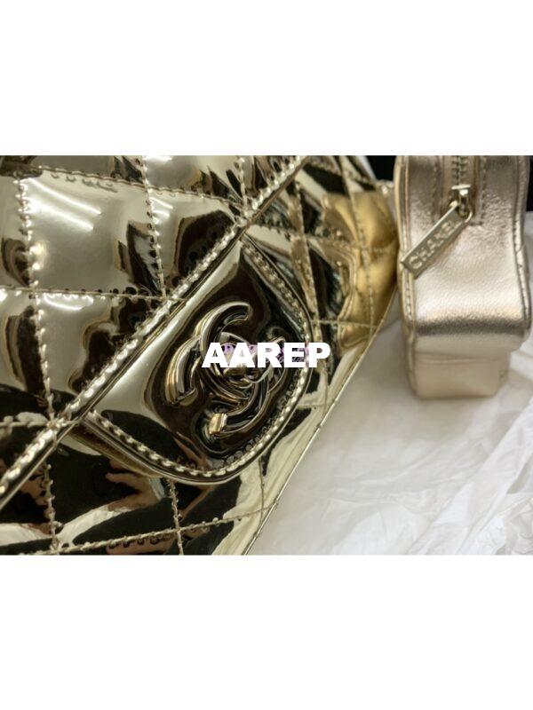 Replica Chanel Mini Flap Bag & Star Coin Purse in Mirror Calfskin Metallic Calfskin AS4647 Gold 6