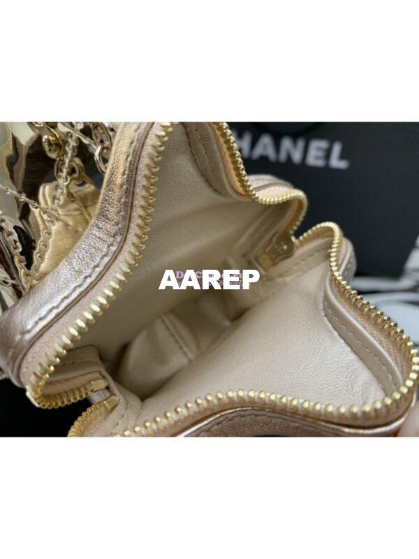 Replica Chanel Mini Flap Bag & Star Coin Purse in Mirror Calfskin Metallic Calfskin AS4647 Gold 14