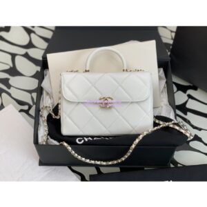 Replica Chanel Shiny Calfskin Small Box Bag AS4469 White