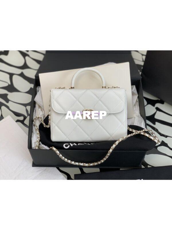 Replica Chanel Shiny Calfskin Small Box Bag AS4469 White