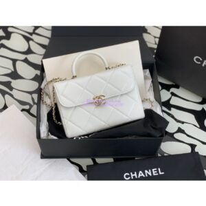 Replica Chanel Shiny Calfskin Small Box Bag AS4469 White 2