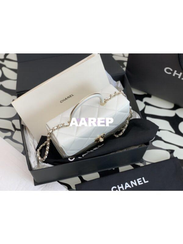 Replica Chanel Shiny Calfskin Small Box Bag AS4469 White 3